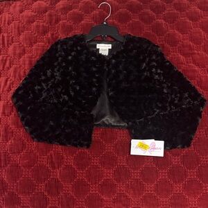 Bonnie Jean Black Faux Fur Jacket